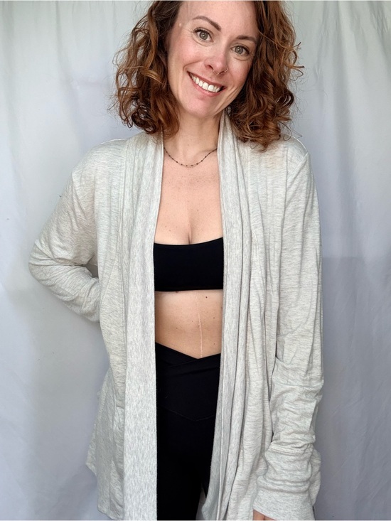 Athleta Sweaters - Athleta Light Gray Open Drape Cardigan
